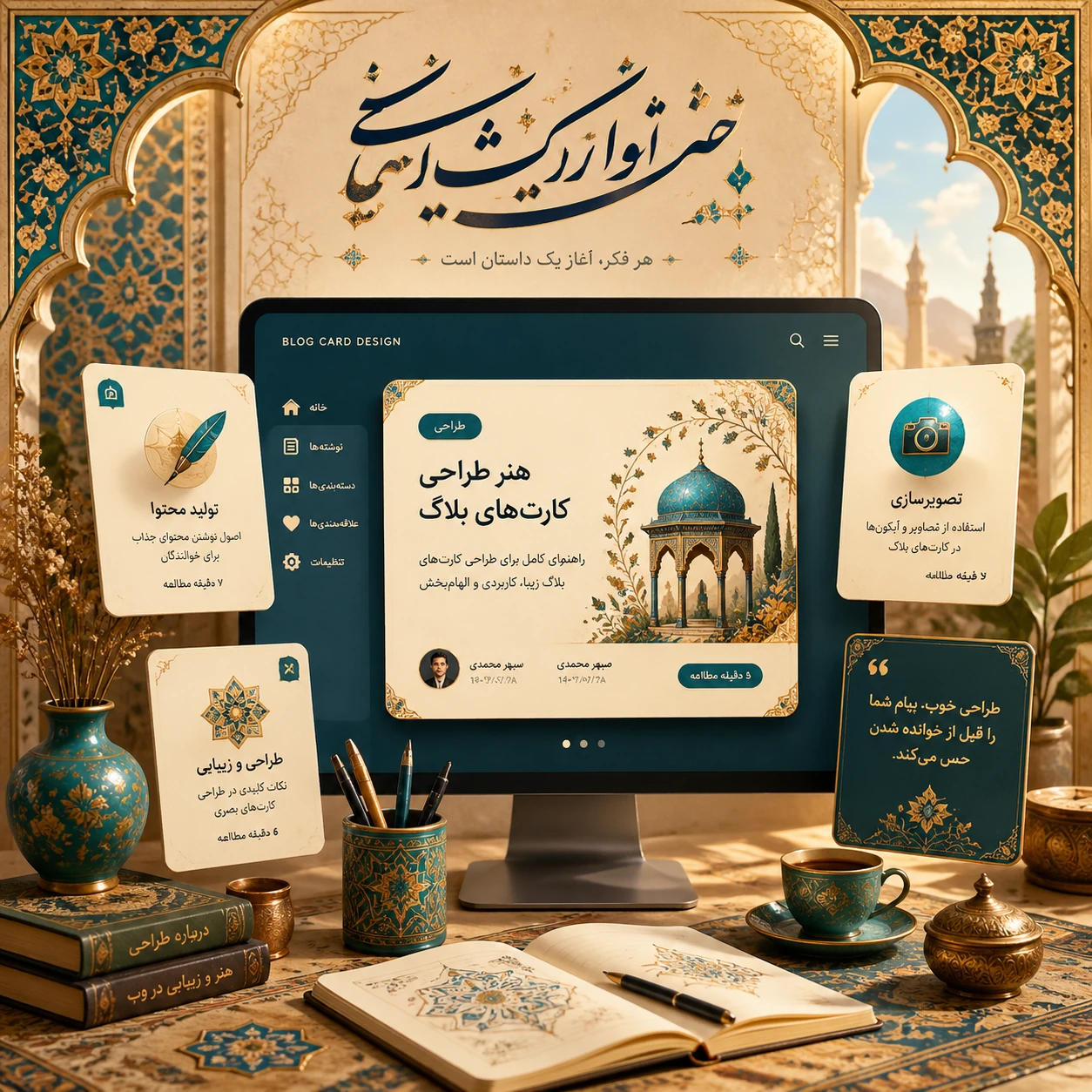 طراحی Blog Card و محتوای بصری