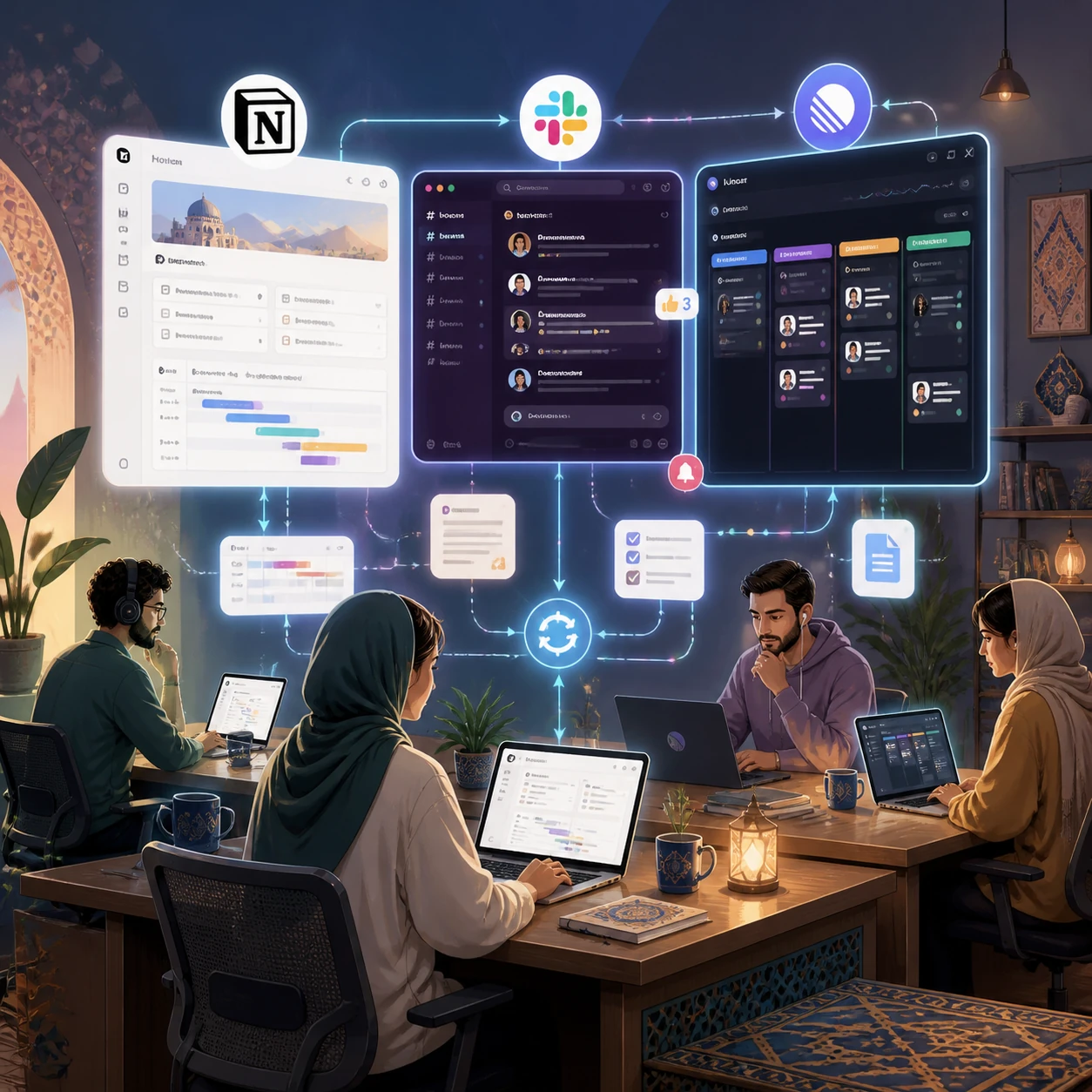 همکاری تیمی ابزارمحور: چگونه با Notion، Slack و Linear یک سیستم کاری مدرن بسازیم